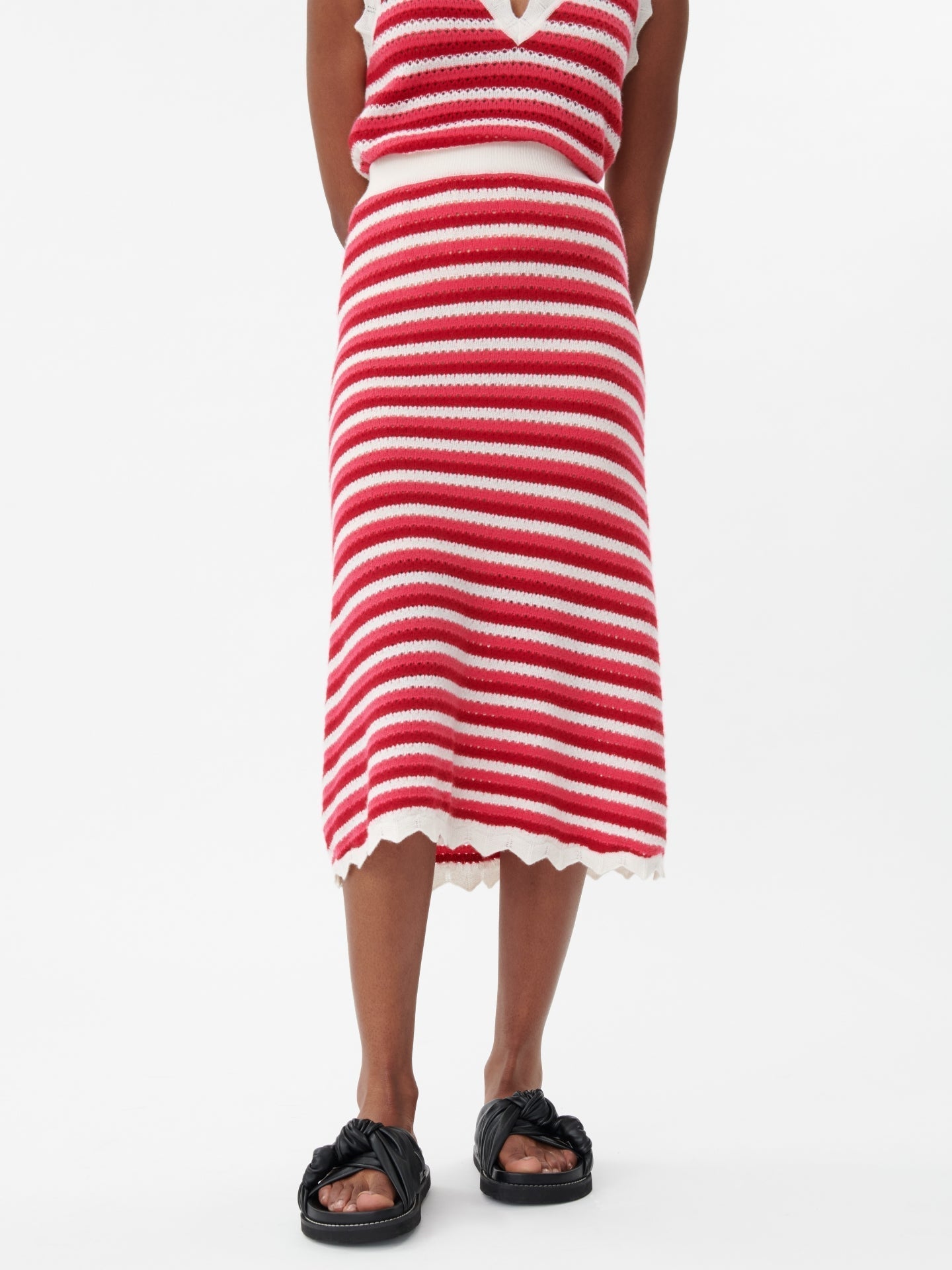 Kaschmir Midirock Rose Red - Gobi Cashmere