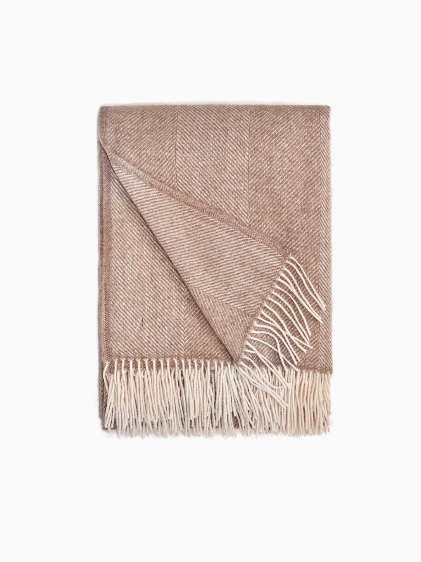 Unisex Kaschmir Super Weiche Wurfdecke Taupe - Gobi Cashmere