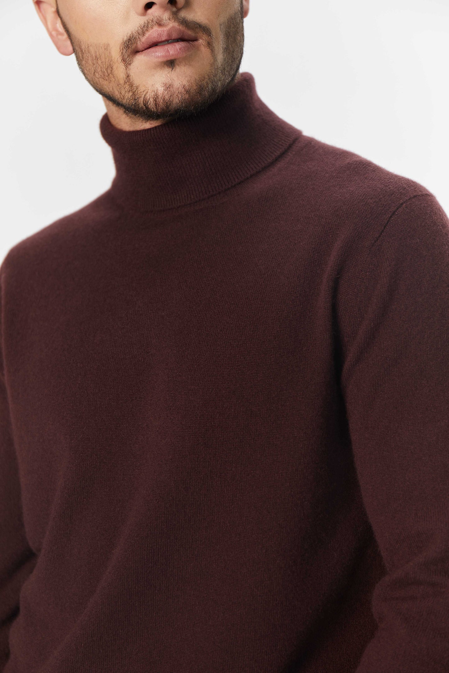 Men's Cashmere Turtleneck decadent chocolate - Gobi Cashmere