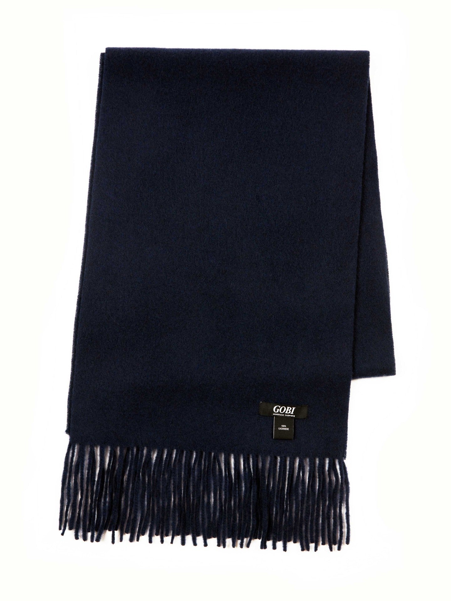 Unisex Kaschmir Schal Mit Fransen Marineblau - Gobi Cashmere