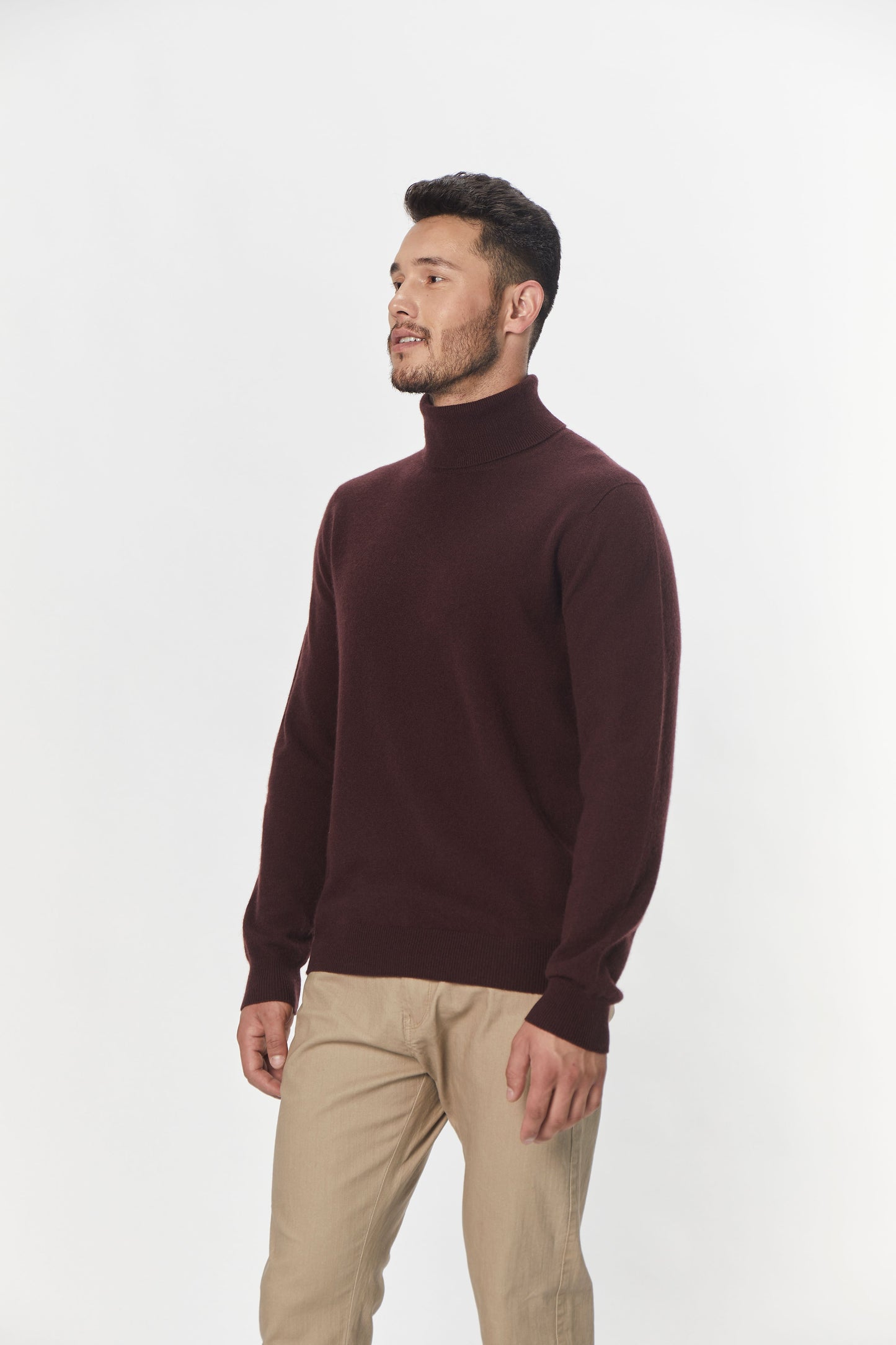 Men's Cashmere Turtleneck decadent chocolate - Gobi Cashmere