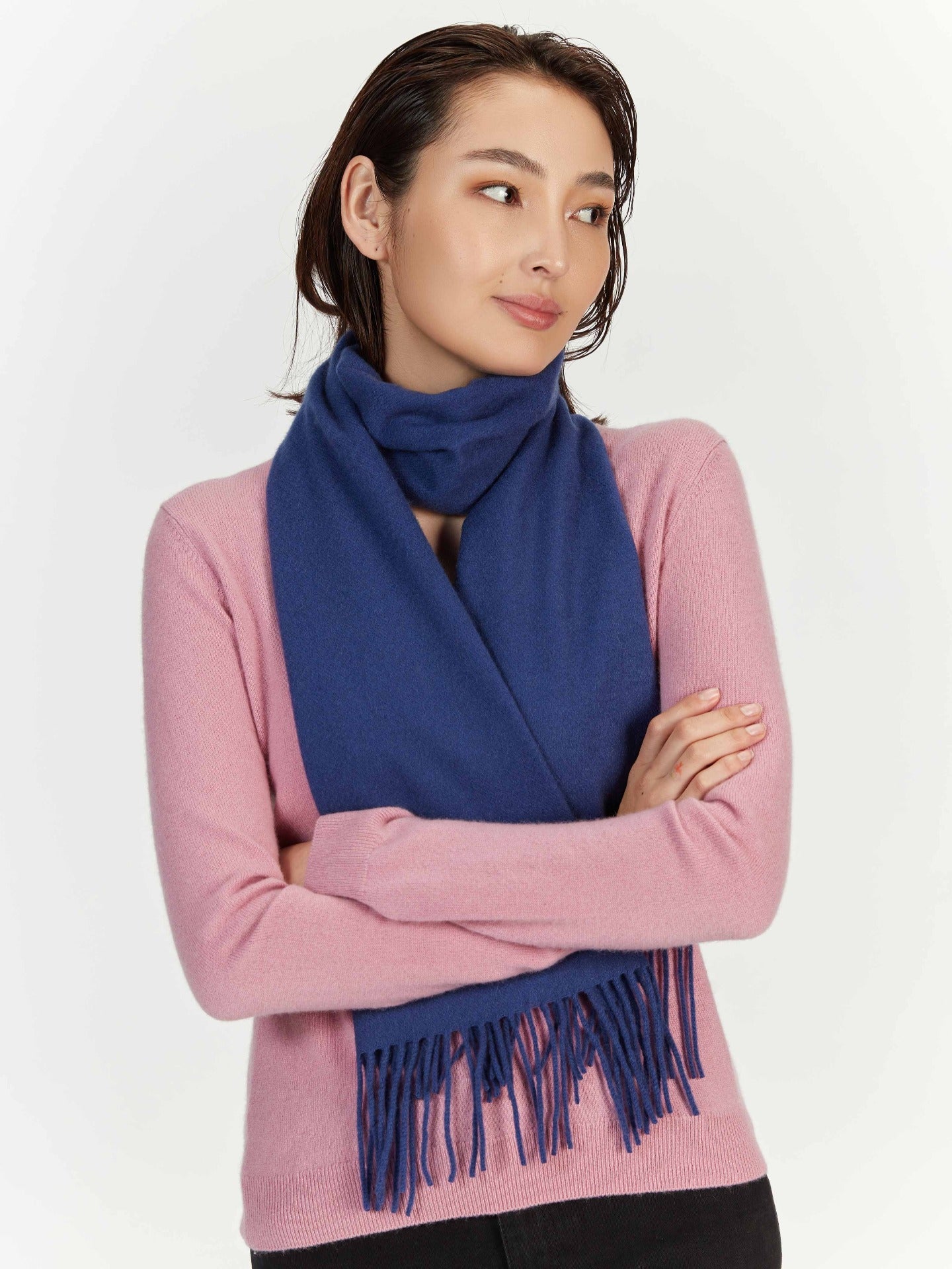 Unisex Kaschmir Schal Mit Fransen Blueprint - Gobi Cashmere