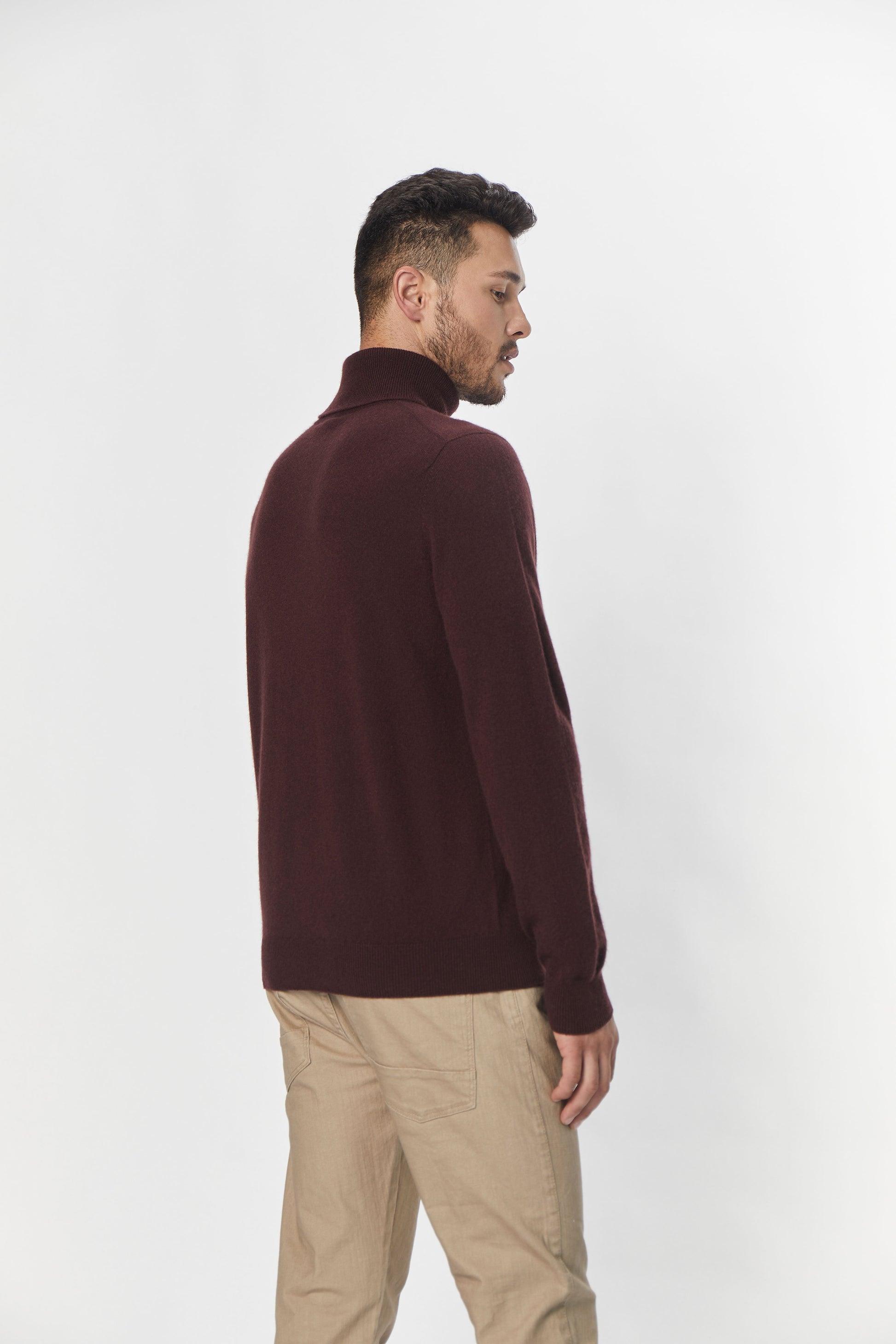 Men's Cashmere Turtleneck decadent chocolate - Gobi Cashmere