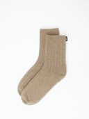 Unisex Kaschmir Rippenstrick-Socken Taupe - Gobi Cashmere