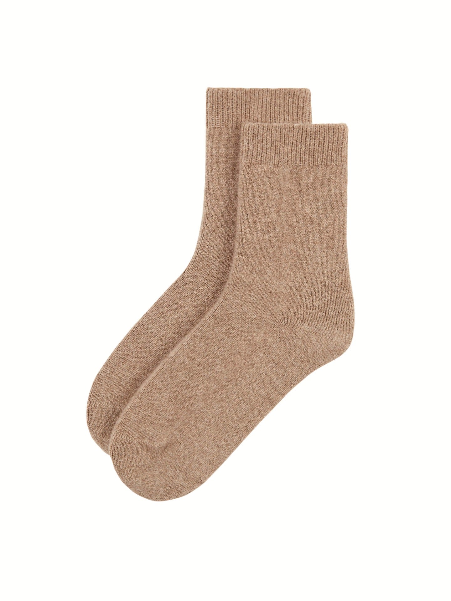 Unisex Kaschmir Trimmstrick-Socken Taupe - Gobi Cashmere