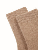 Unisex Kaschmir Trimmstrick-Socken Taupe - Gobi Cashmere