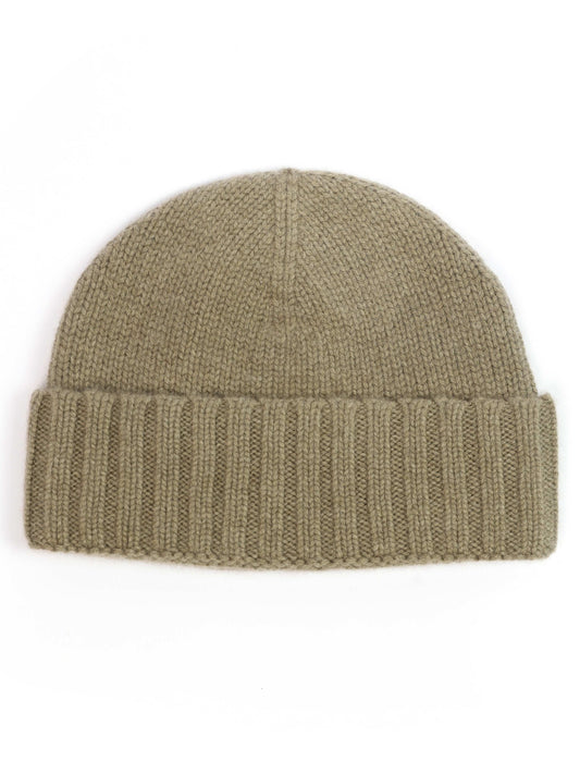 Unisex Kaschmir Rippenstrick-Mütze laurel oak - Gobi Cashmere