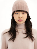 Unisex Kaschmir Rippenstrick-Mütze lehmziegelrosa - Gobi Cashmere