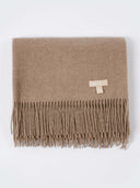 Damen Kaschmir Weiter Fransenschal taupe - Gobi Cashmere