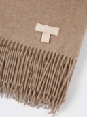 Damen Kaschmir Weiter Fransenschal taupe - Gobi Cashmere