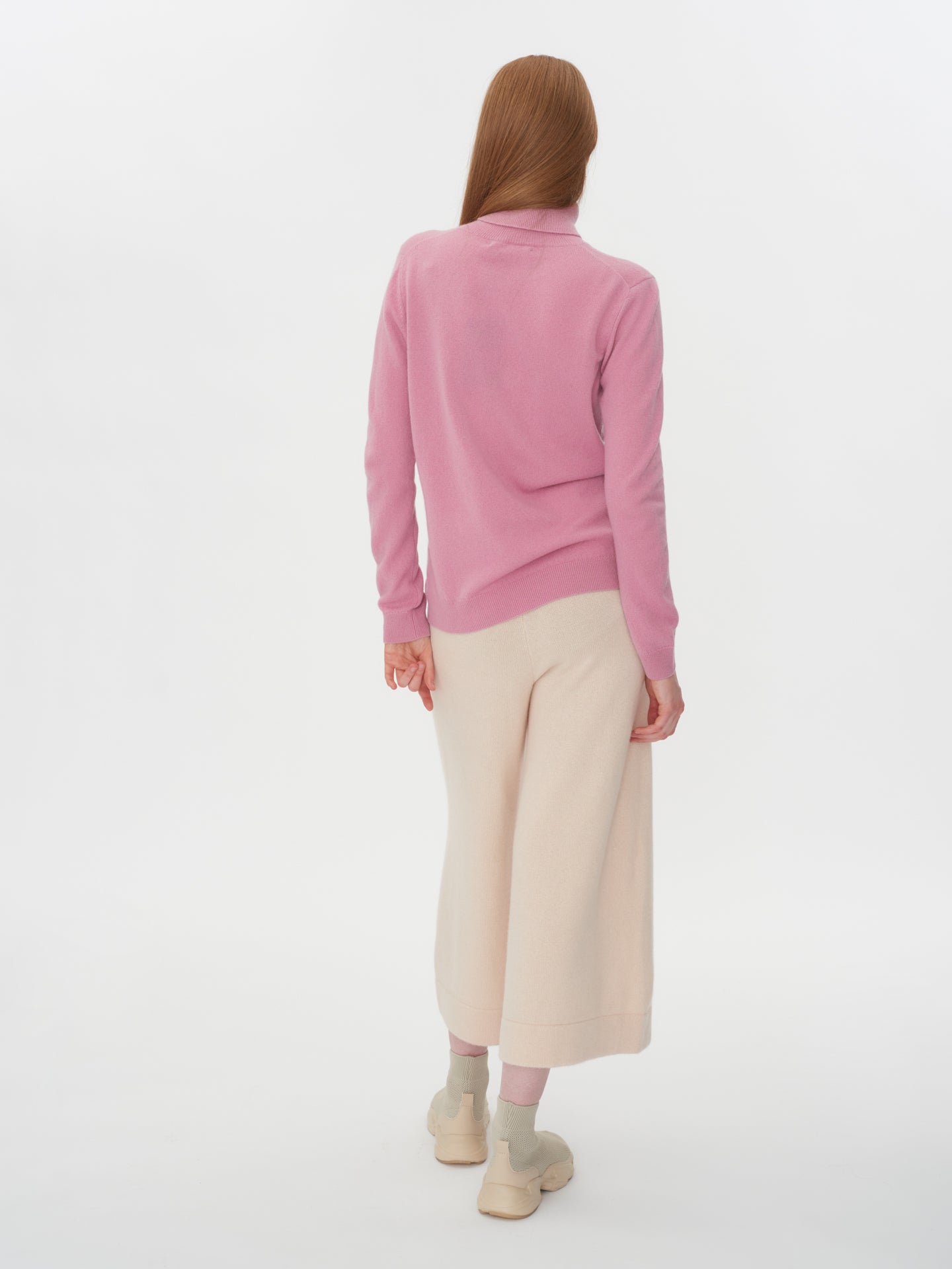 Damen Kaschmir Basic Rollkragenpullover Orchid Smoke - Gobi Cashmere