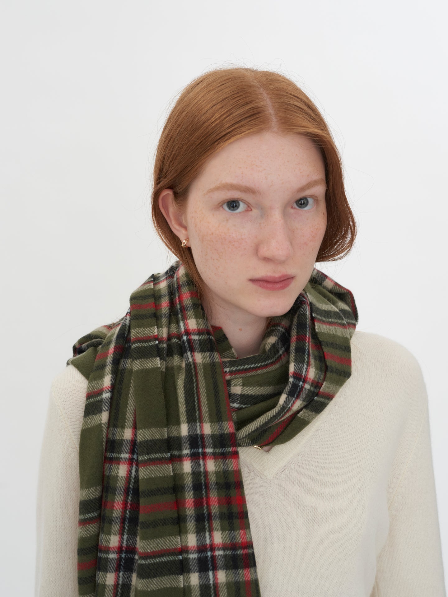Damen Kaschmir Übergroßer Gewebter Schal Capulet Olive - Gobi Cashmere