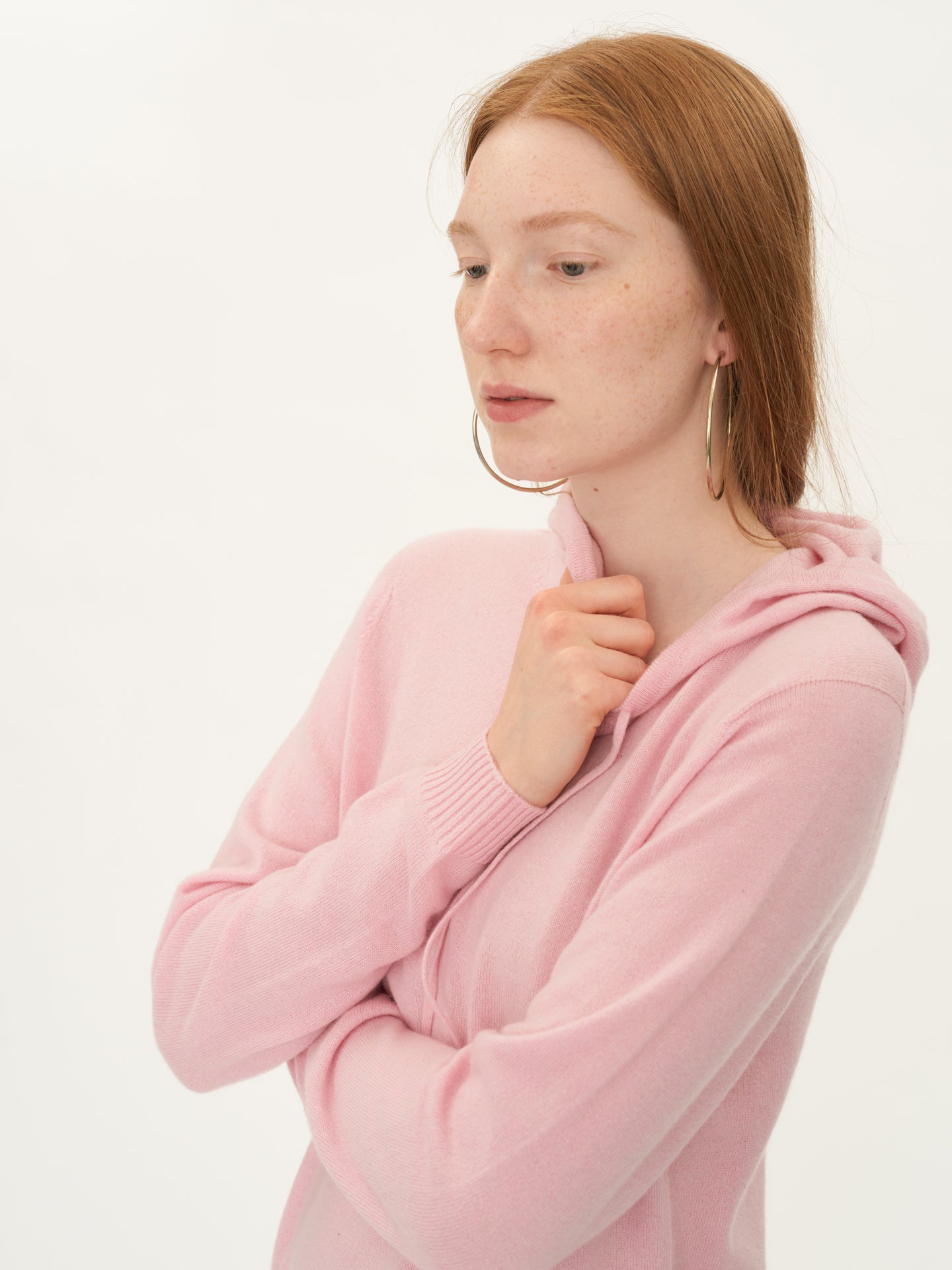 Damen Kaschmir Midikleid Mit Kapuze Almond Blossom - Gobi Cashmere