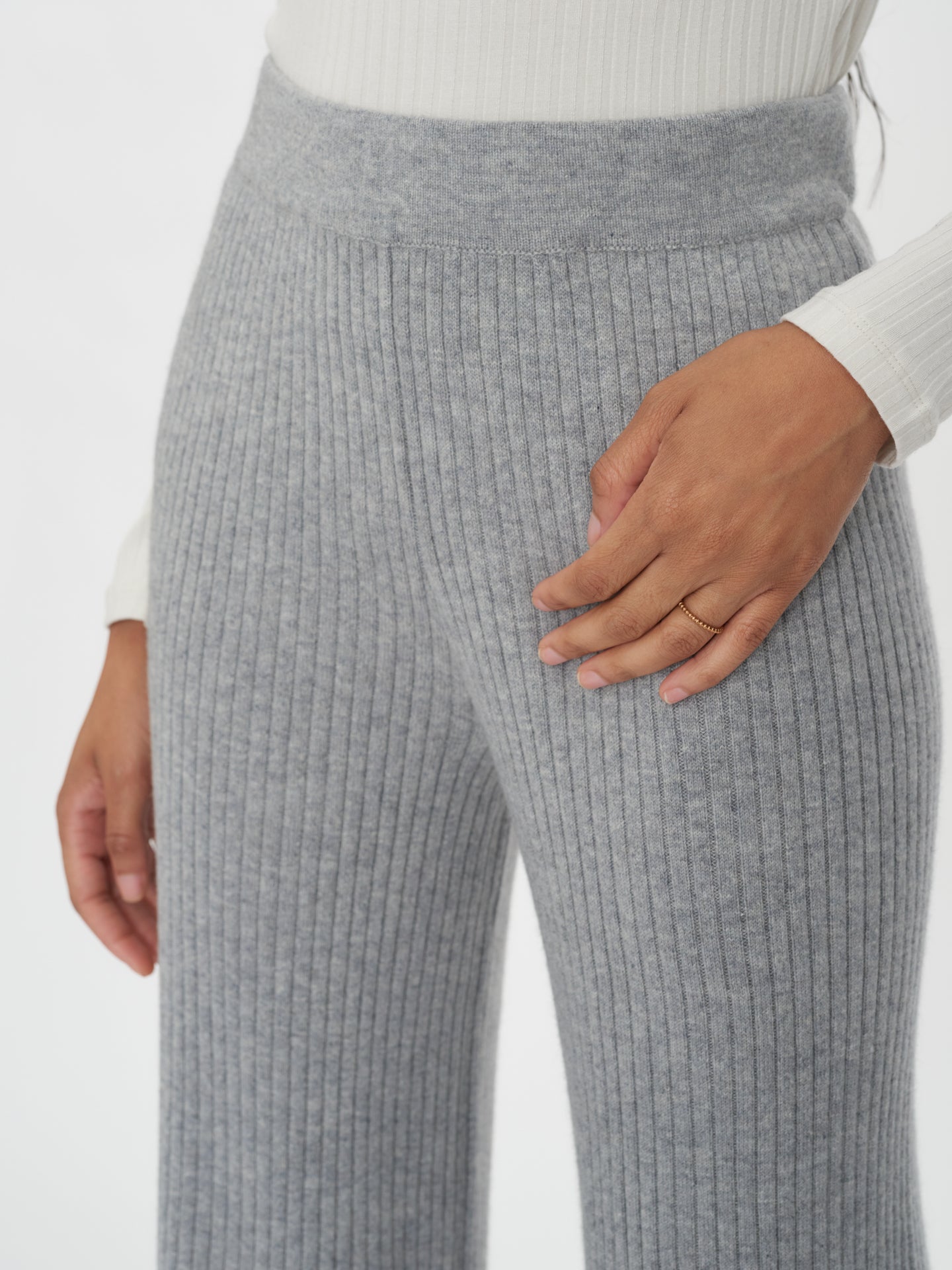 Damen Kaschmir Lässige Hose Vapor Blue - Gobi Cashmere