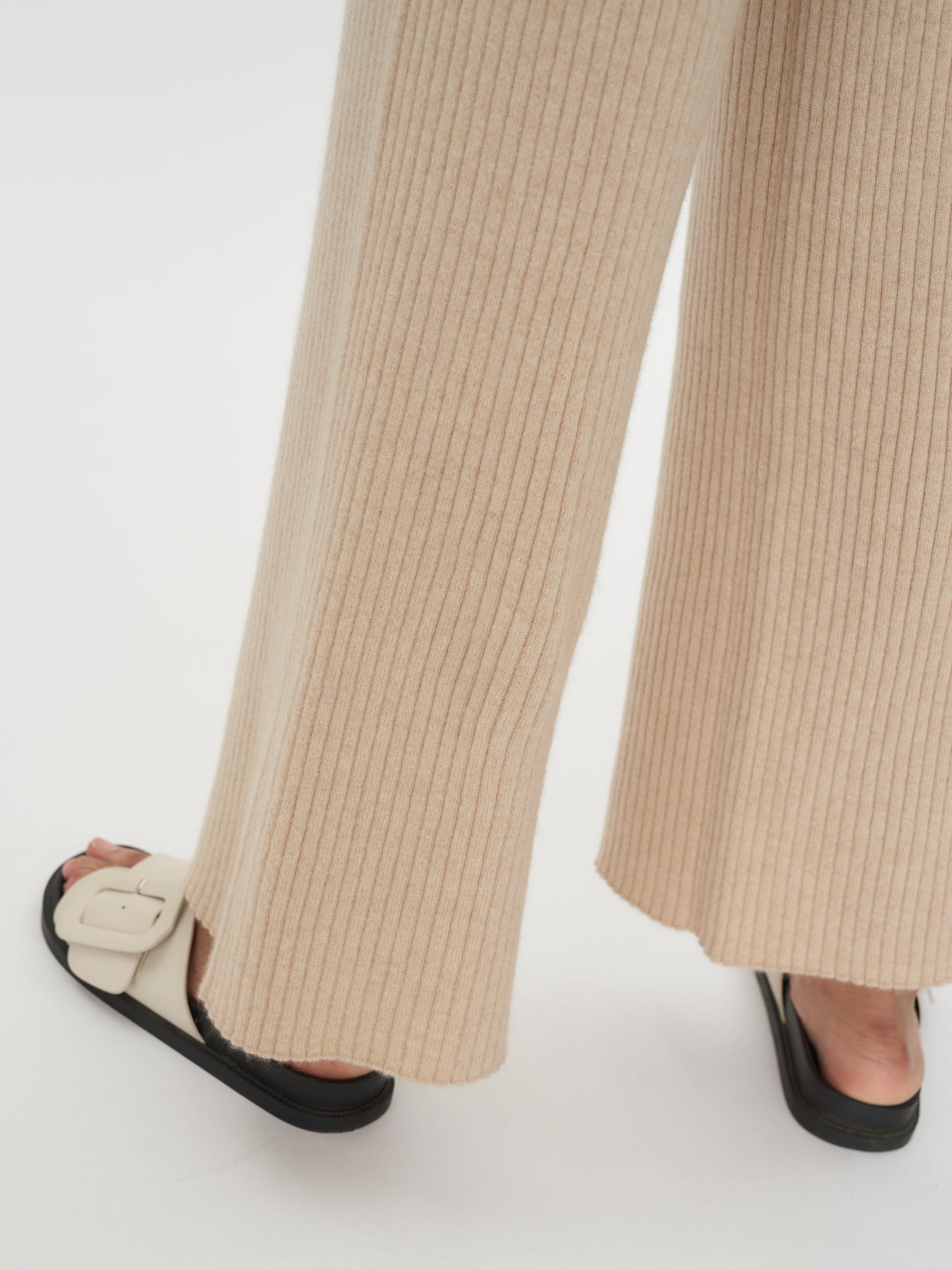 Damen Kaschmir Lässige Hose Beige - Gobi Cashmere