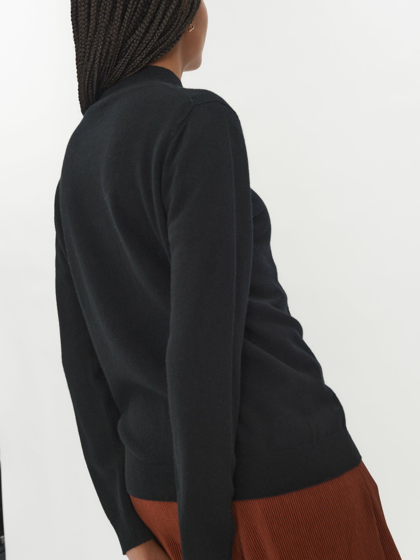 Damen Kaschmir Stehkragenpullover Schwarz - Gobi Cashmere