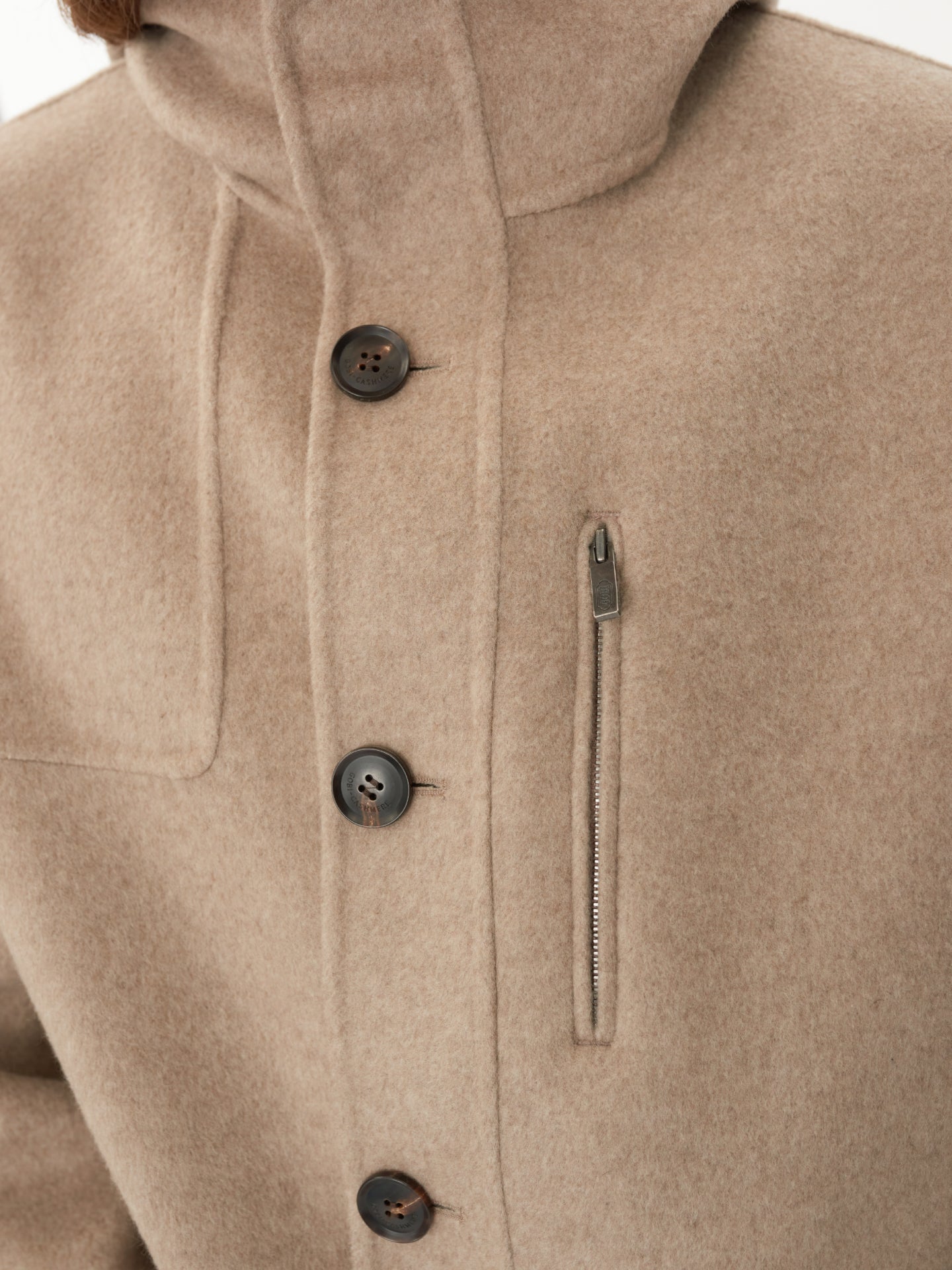 Kaschmir Kaputzenjacke Taupe - Gobi Cashmere