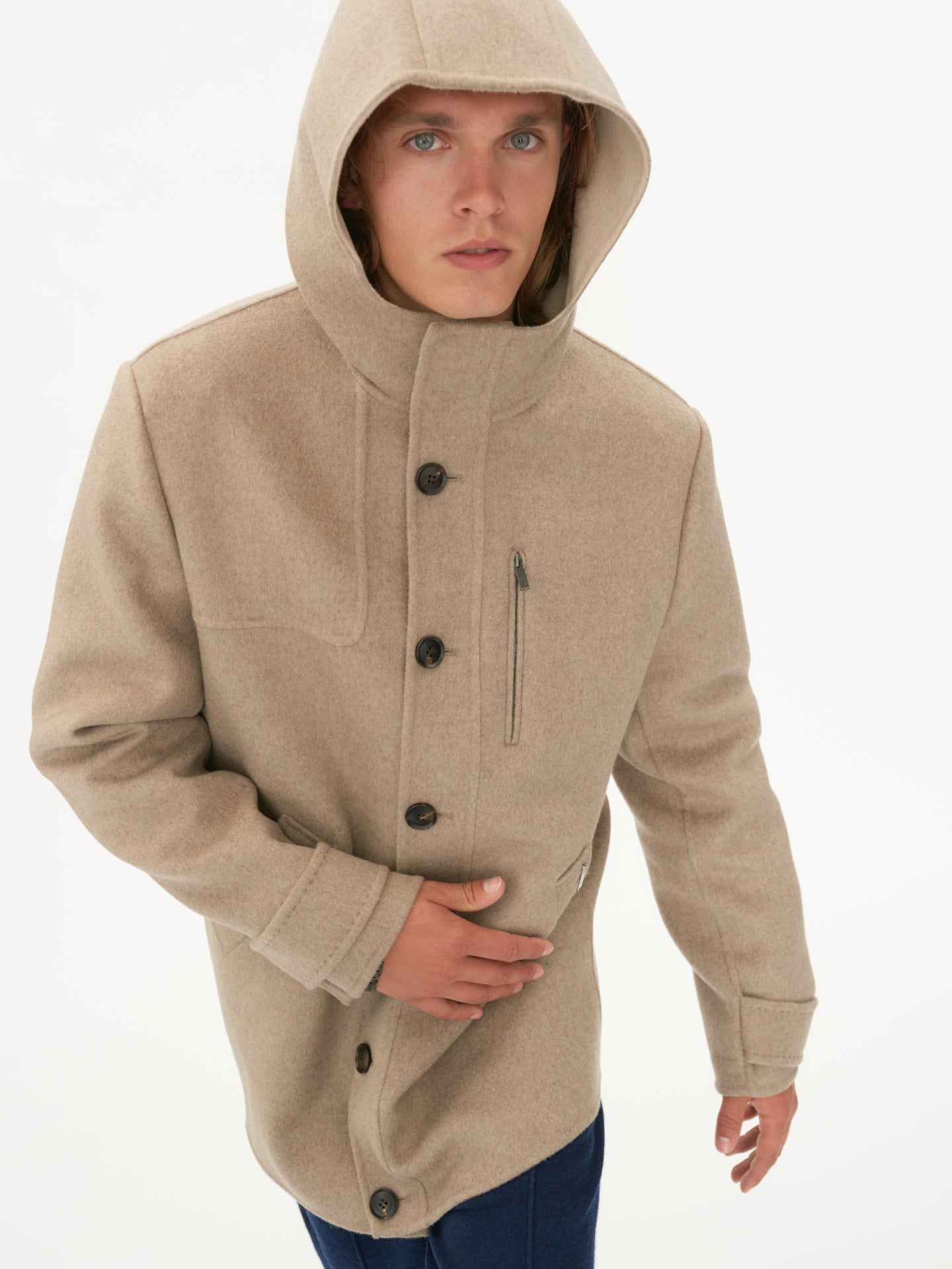 Kaschmir Kaputzenjacke Taupe - Gobi Cashmere