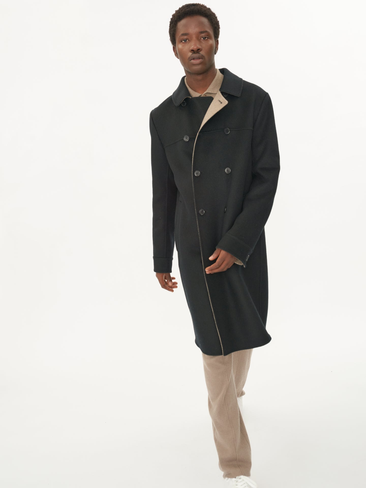 Kaschmir Popeline Mantel Schwarz - Gobi Cashmere 