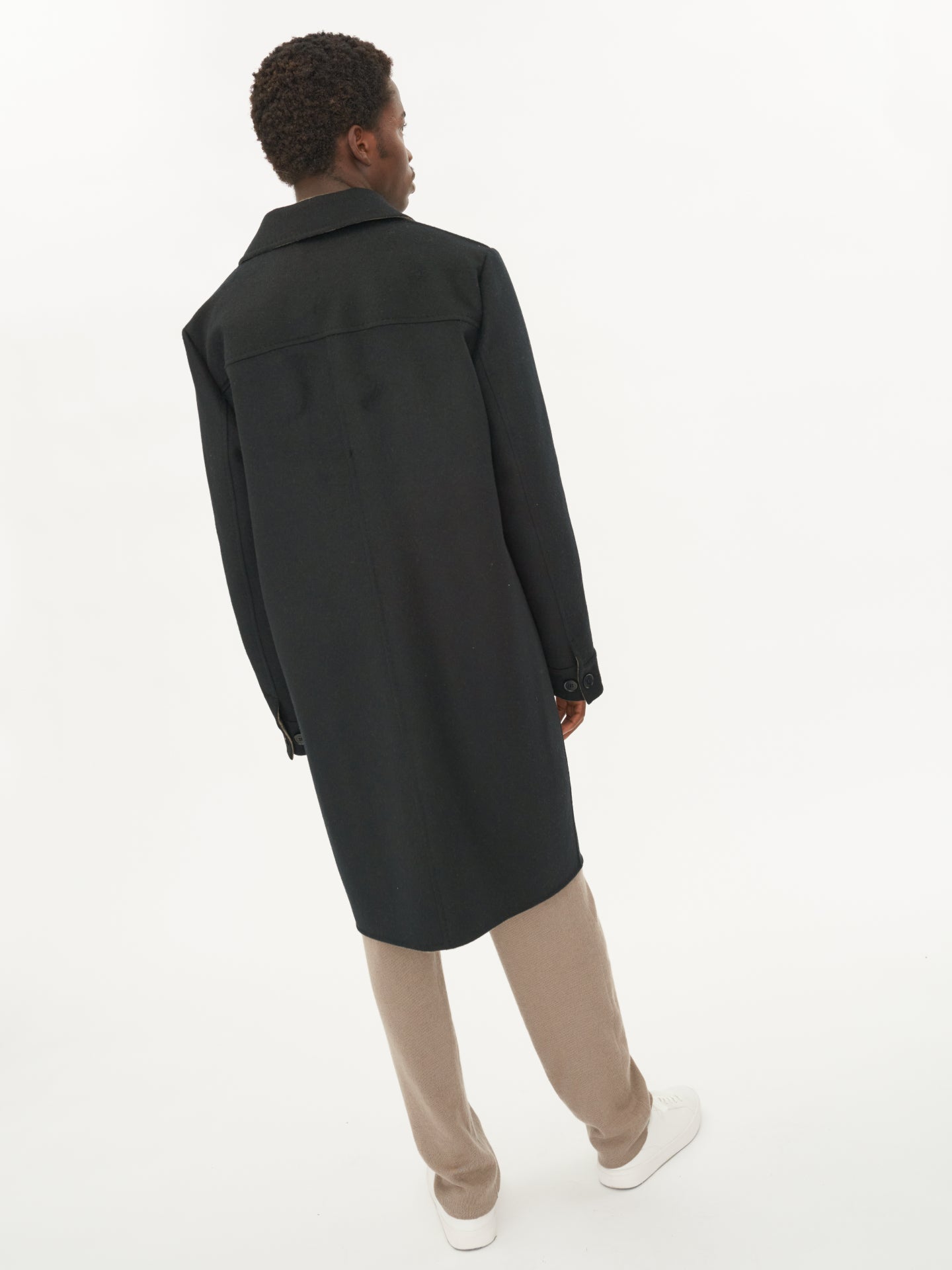 Kaschmir Popeline Mantel Schwarz - Gobi Cashmere 