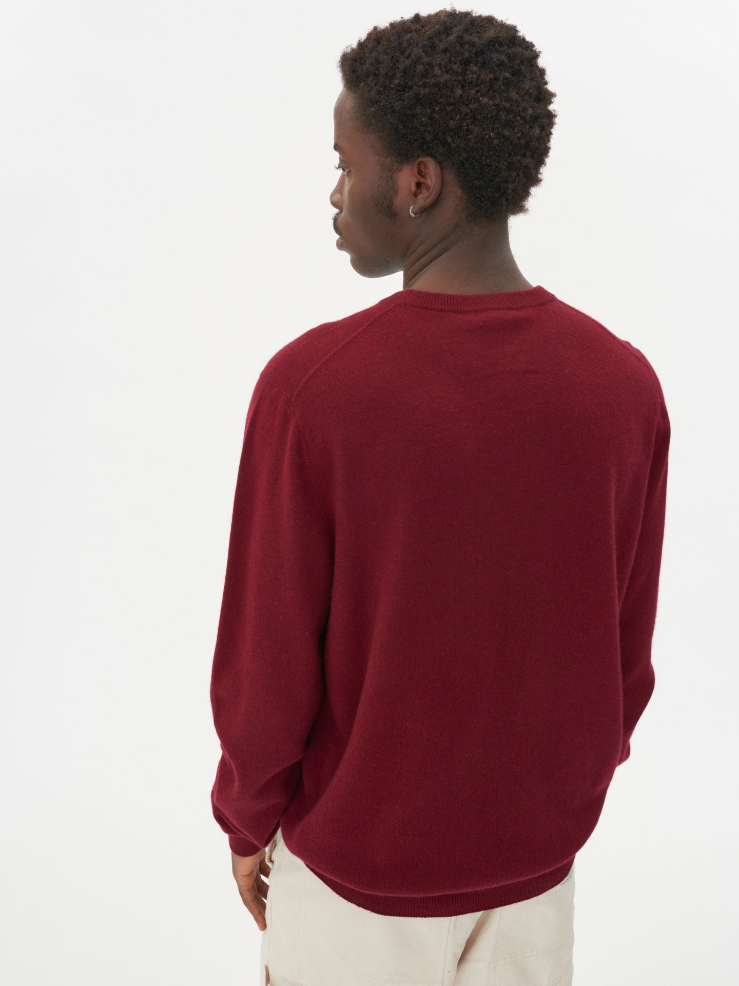 Men's Cashmere Round Neck Sweater Taupe - Gobi Cashmere