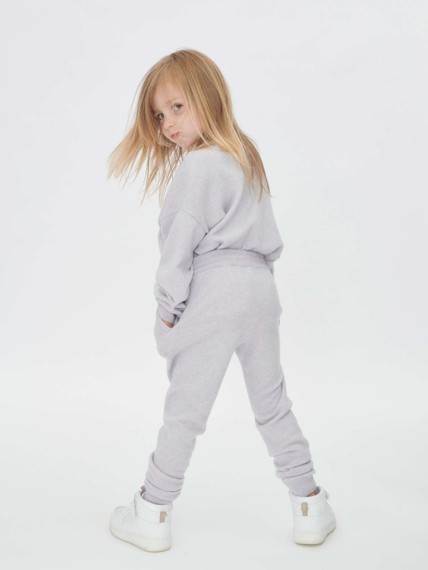 Unisex Kaschmir Jogger für Kinder Arktisches Eis - Gobi Cashmere
