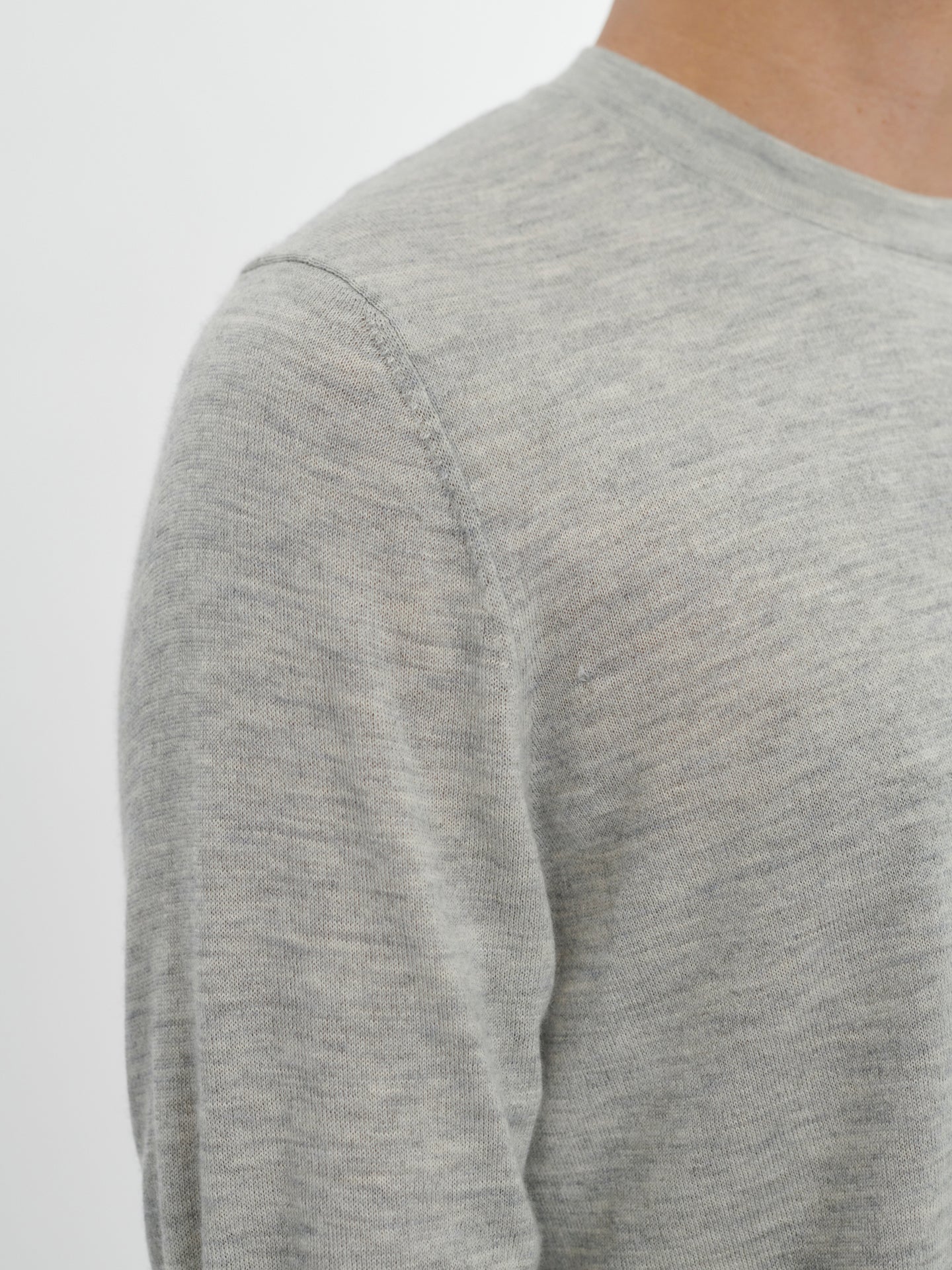 Herren T-Shirt Aus Seide Und Kaschmir Hellgrau - Gobi Cashmere
