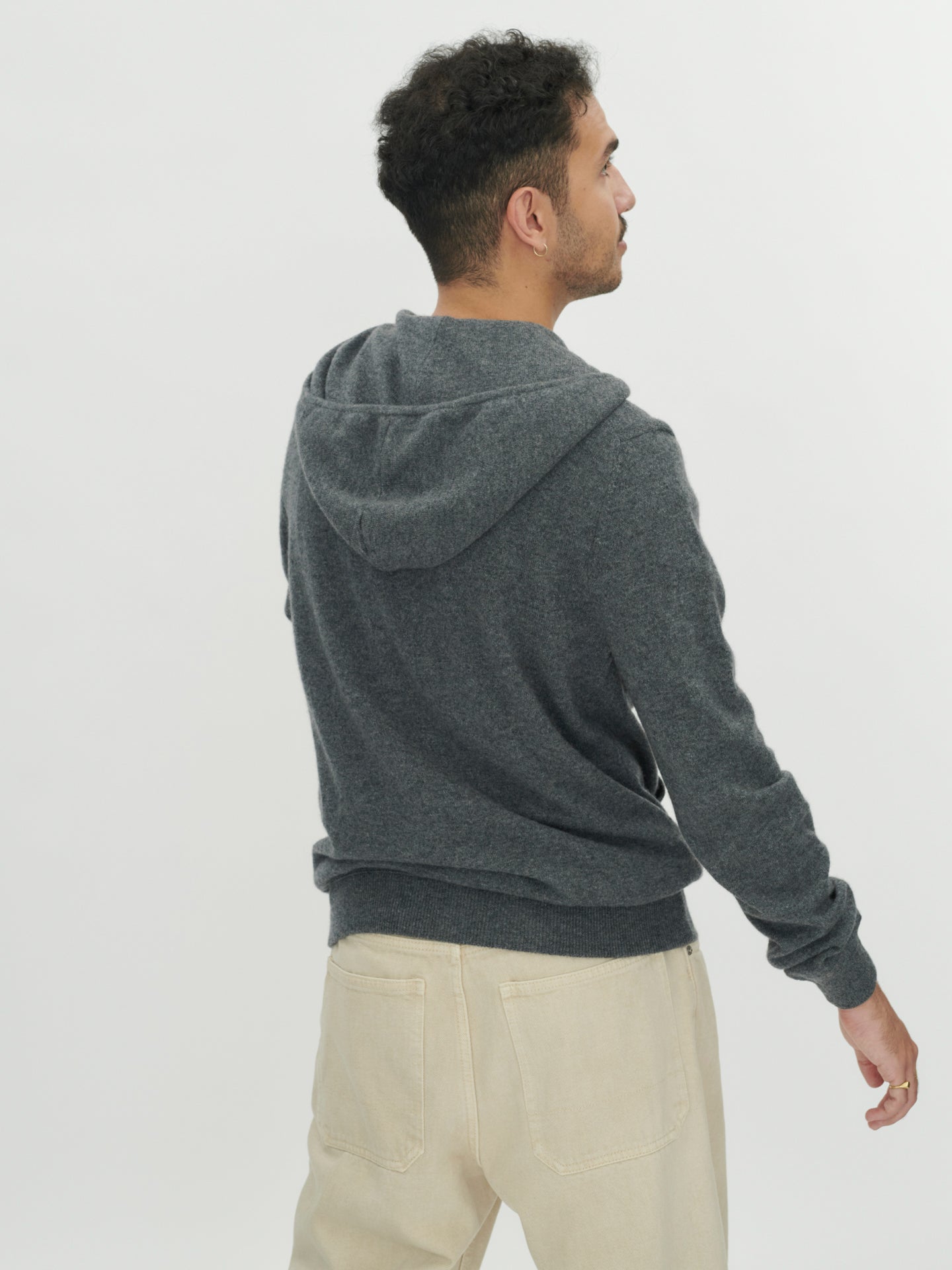 Herren Kaschmir Kapuzen-Strickjacke Mit Reißverschluss Plum Kitten - Gobi Cashmere
