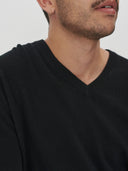 Herren V-Ausschnitt Pullover Schwarz | GOBI Cashmere
