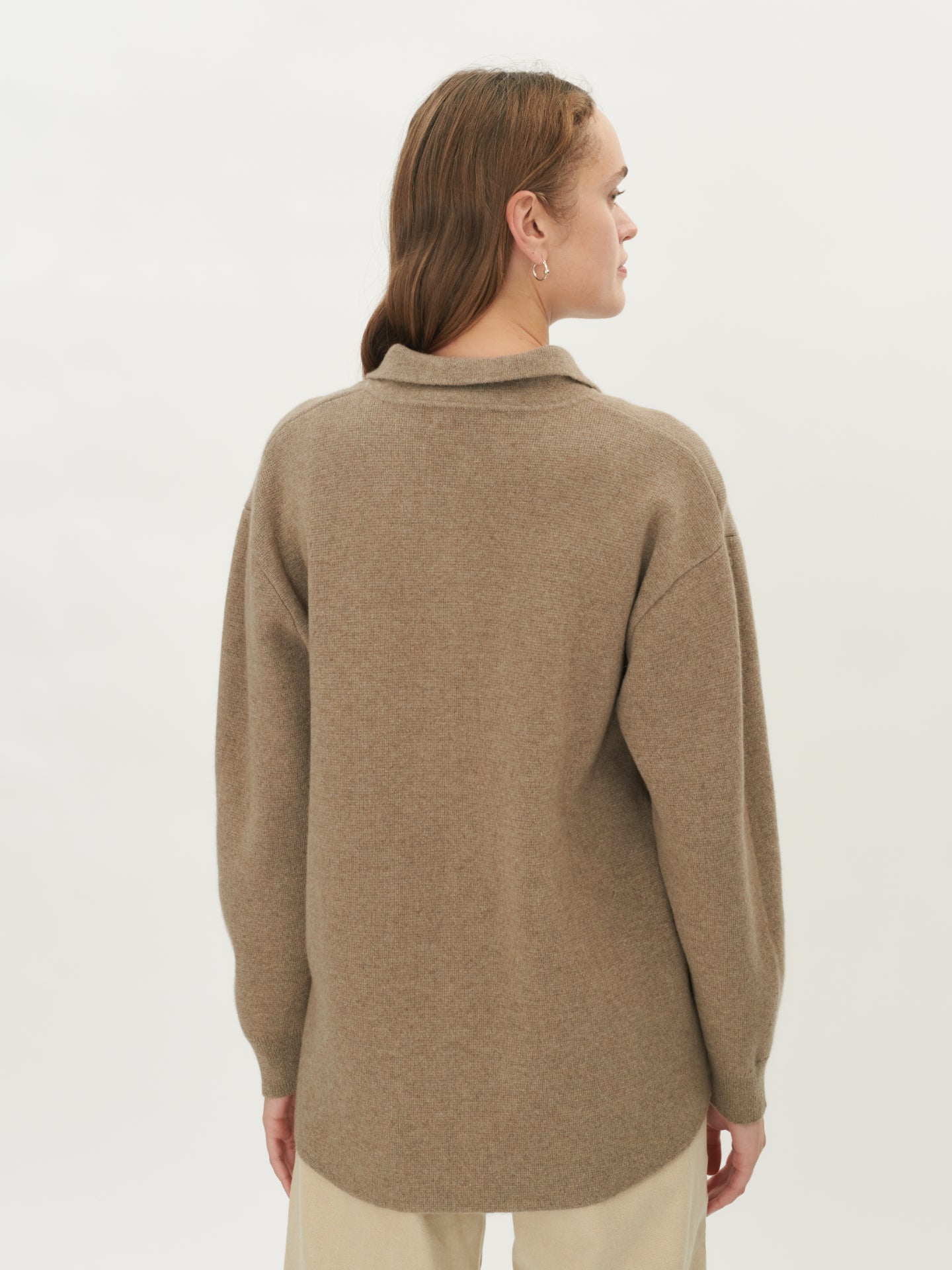 Damen Überhemd Aus Kaschmir Taupe - Gobi Cashmere