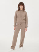 Damen Kaschmir Gerade Jogginghose Taupe - Gobi Cashmere