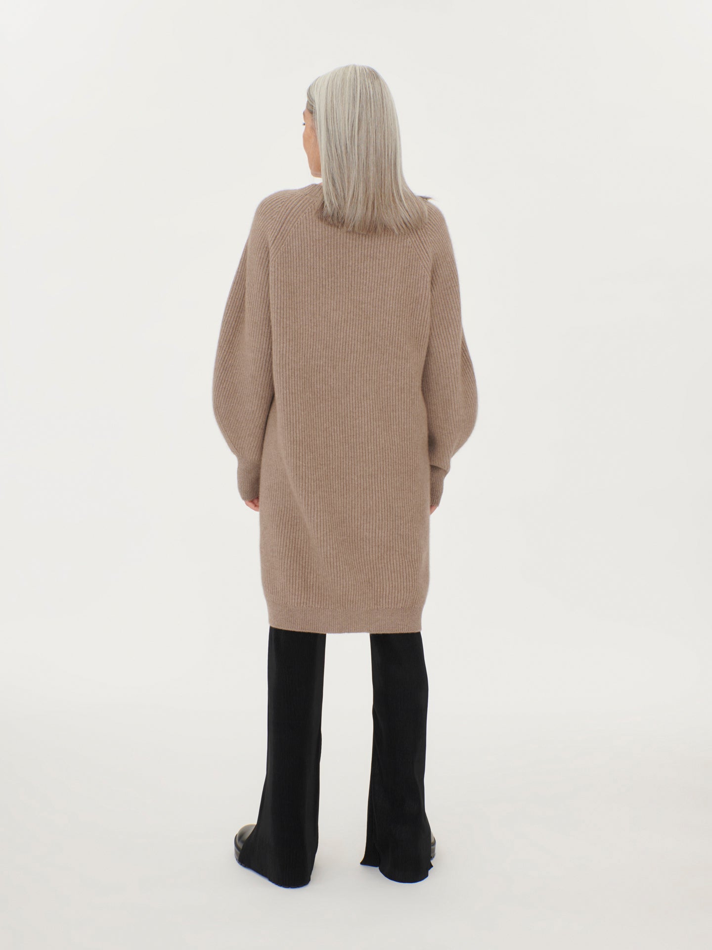 Damen Kaschmir Kleid Mit Fangmuster Taupe - Gobi Cashmere