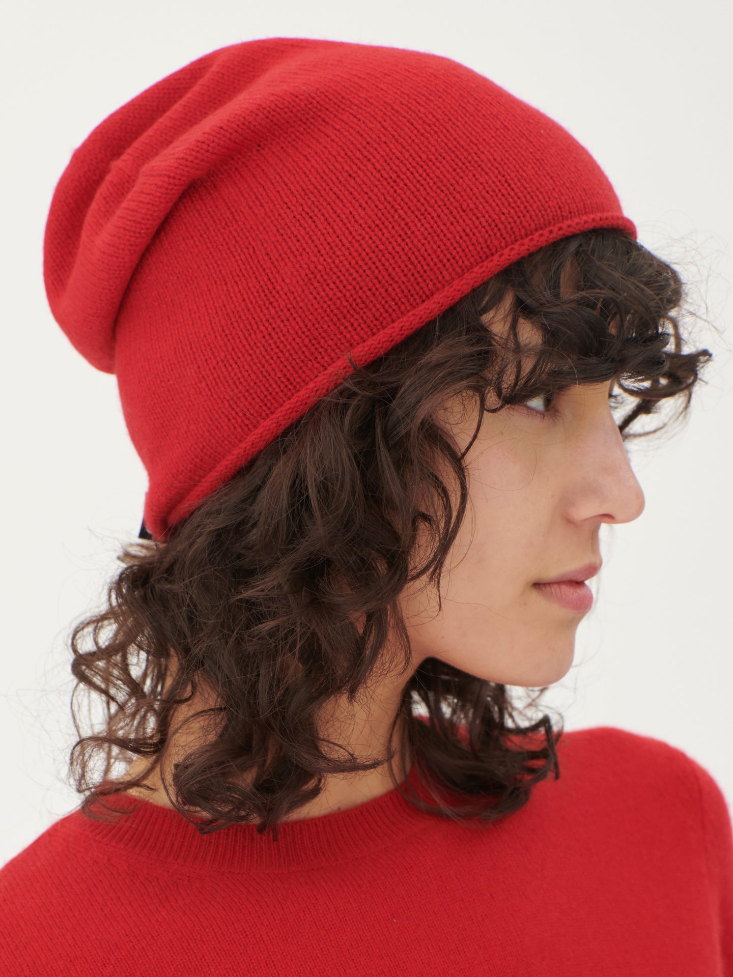 Damen Kaschmir 99€ Set aus Pullover und Mütze Rot - Gobi Cashmere