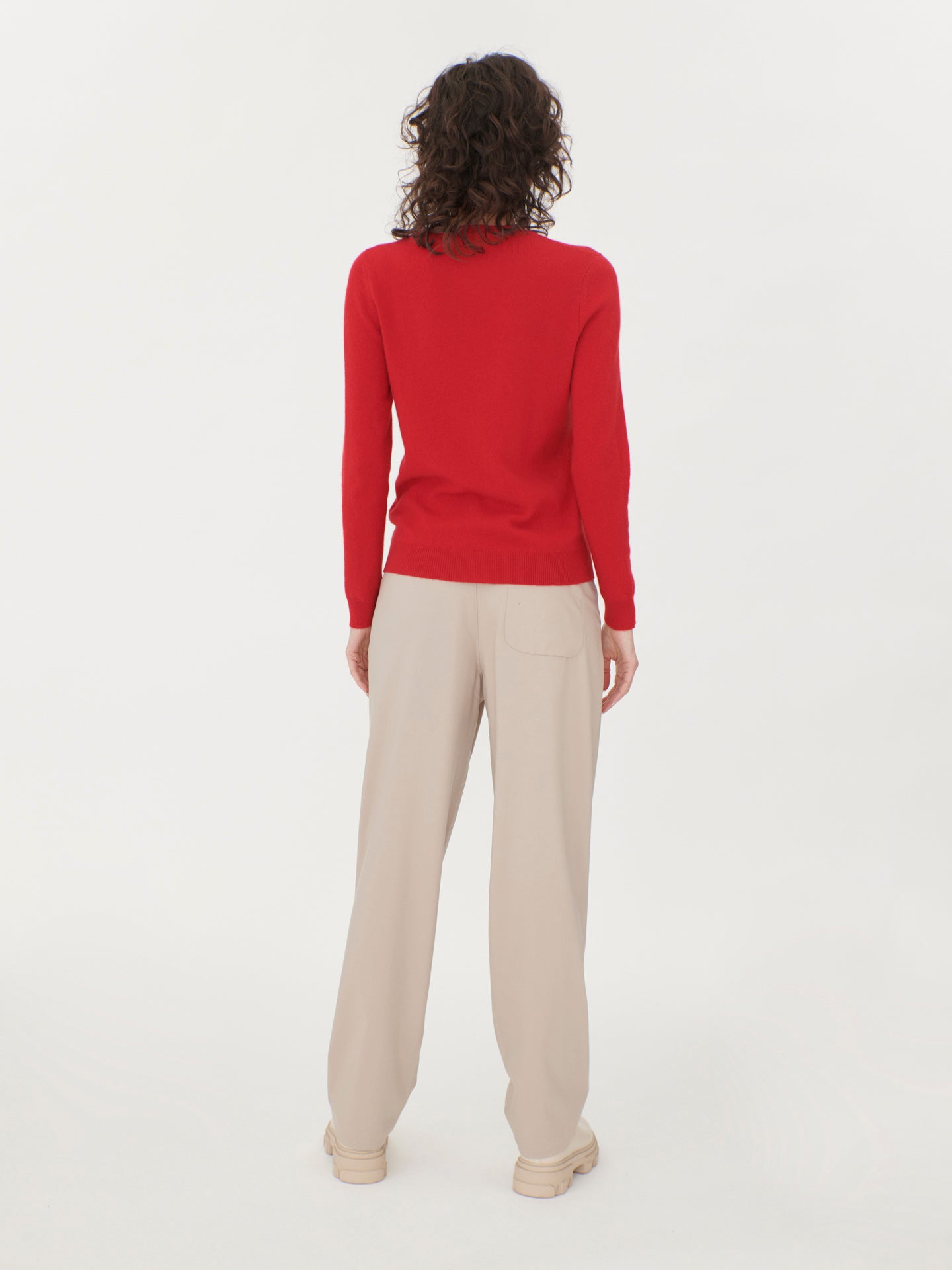 Damen Kaschmir 99€ Set aus Pullover und Mütze Rot - Gobi Cashmere