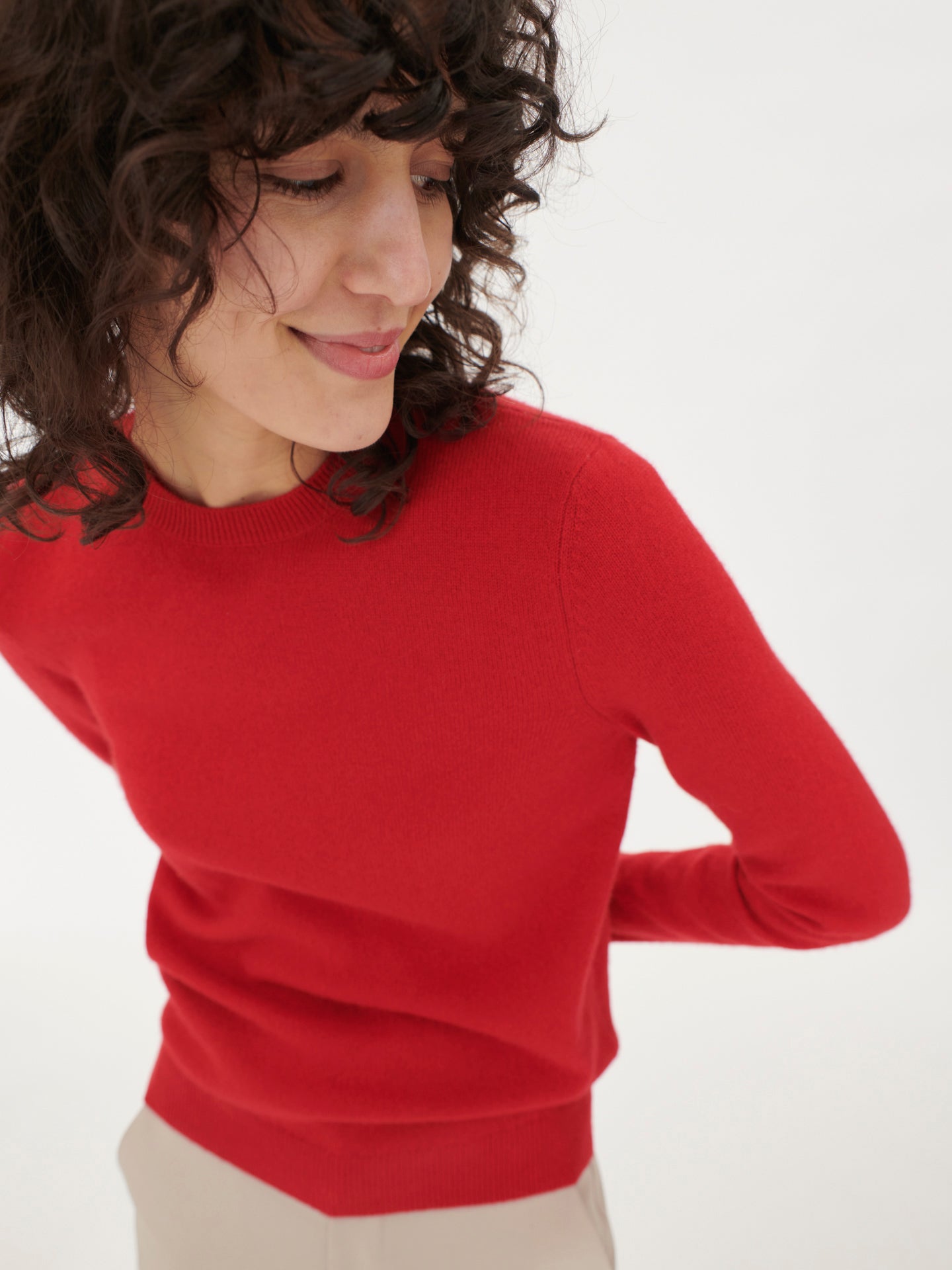 Damen Kaschmir 99€ Set aus Pullover und Mütze Rot - Gobi Cashmere