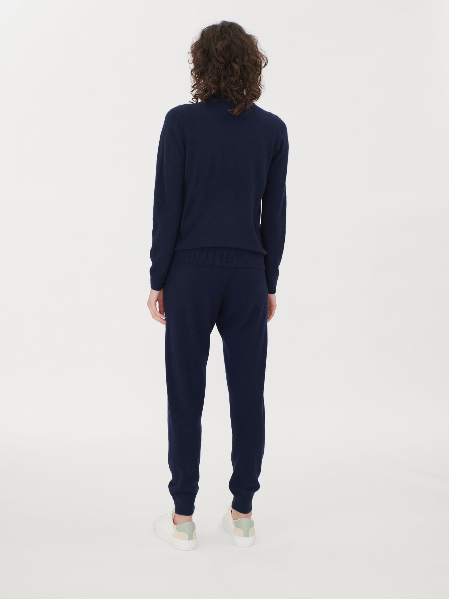 Damen Kaschmir Strickjacke Mit Reißverschluss Marineblau - Gobi Cashmere