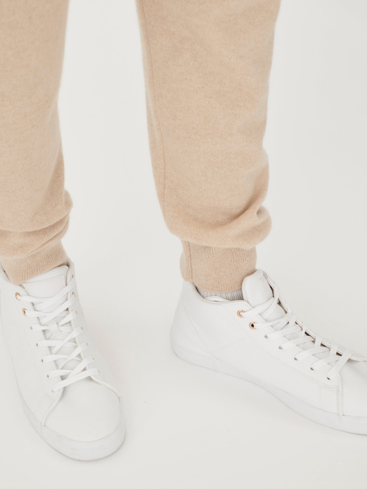 Herren Kaschmir Lockere Jogginghose Beige - Gobi Cashmere