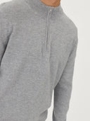 Herren Kaschmir Pullover Mit Halbreißverschluss Vaport Blue - Gobi Cashmere