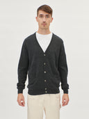 Herren Kachmir V-Ausschnitt Strickjacke Mit Knöpfen Holzkohle - Gobi Cashmere