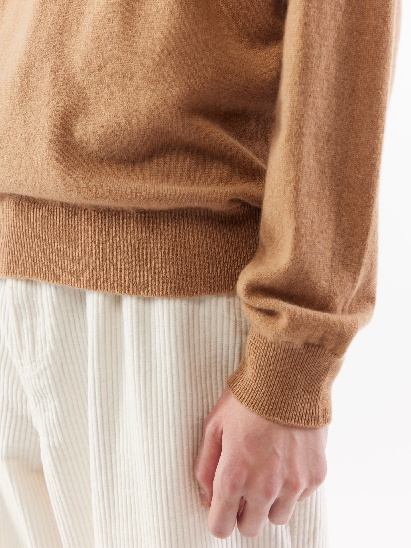 Herren Kaschmir Basic V-Ausschnitt Pullover schaffell - Gobi Cashmere
