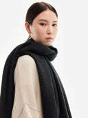 Damen Kaschmir Übergroßer Gewebter Schal holzkohle - Gobi Cashmere