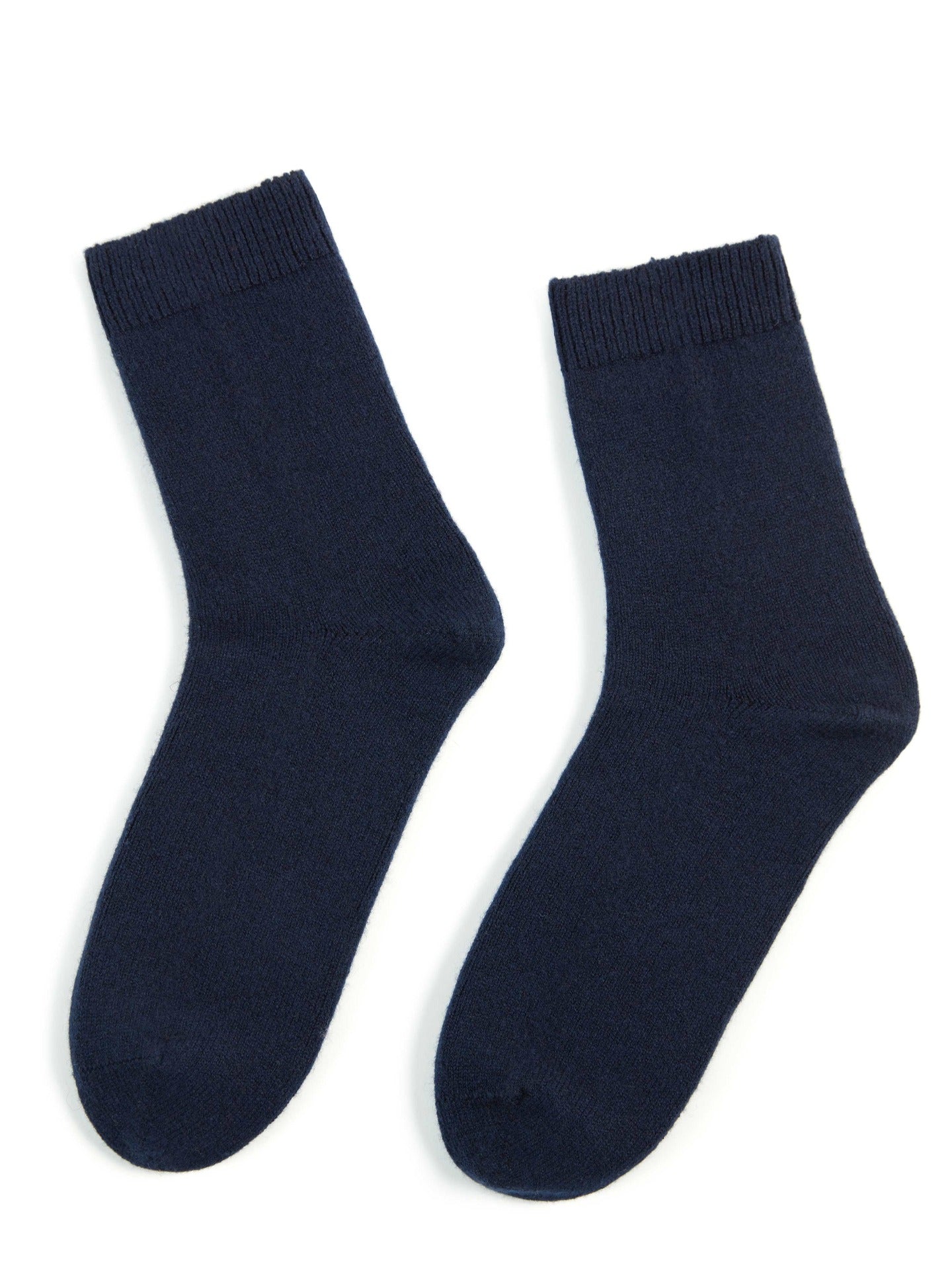 Unisex Kaschmir Trimmstrick-Socken Marineblau - Gobi Cashmere