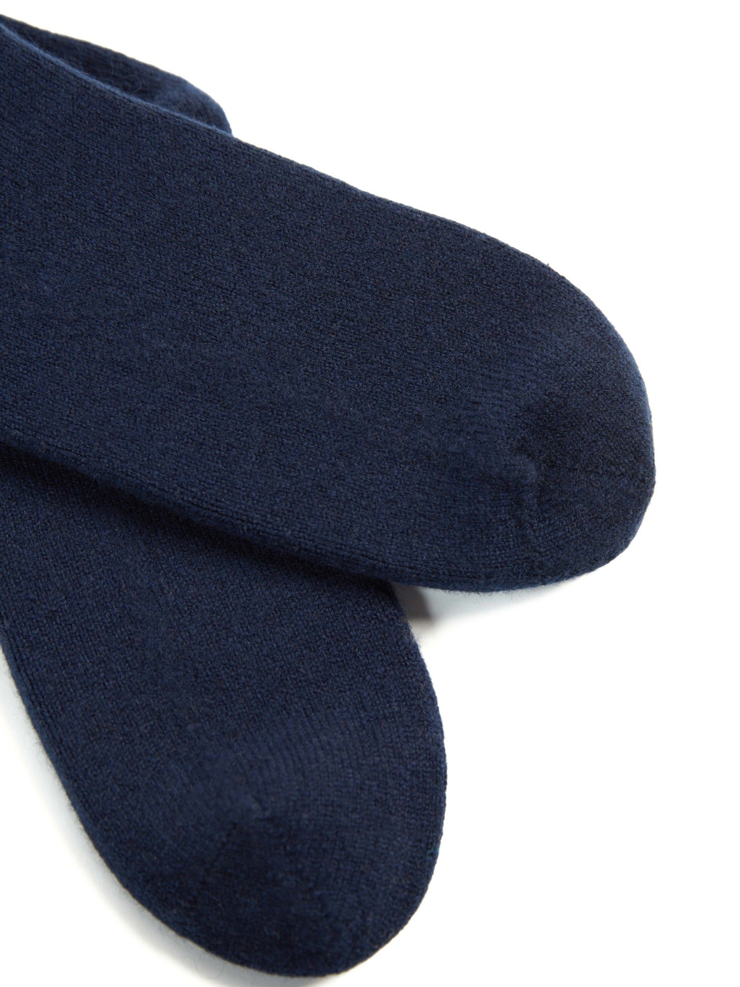 Unisex Kaschmir Trimmstrick-Socken Marineblau - Gobi Cashmere