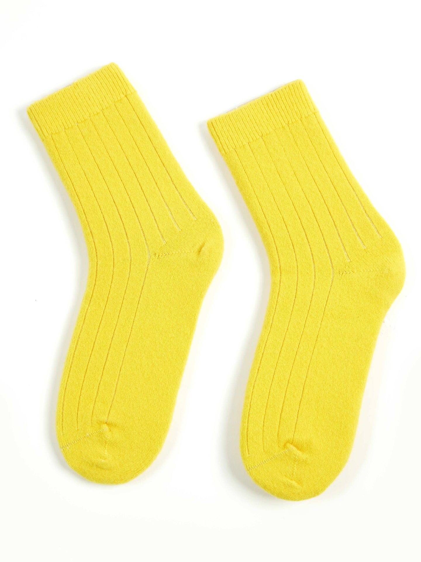 Unisex Kaschmir Rippenstrick-Socken Empire Yellow - Gobi Cashmere