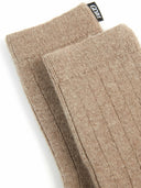 Unisex Kaschmir Rippenstrick-Socken Taupe - Gobi Cashmere