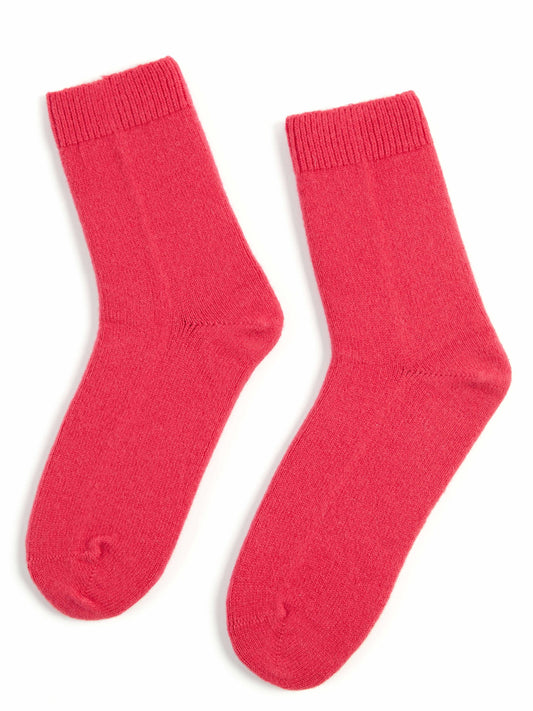 Unisex Kaschmir Trimmstrick-Socken Rouge Red - Gobi Cashmere