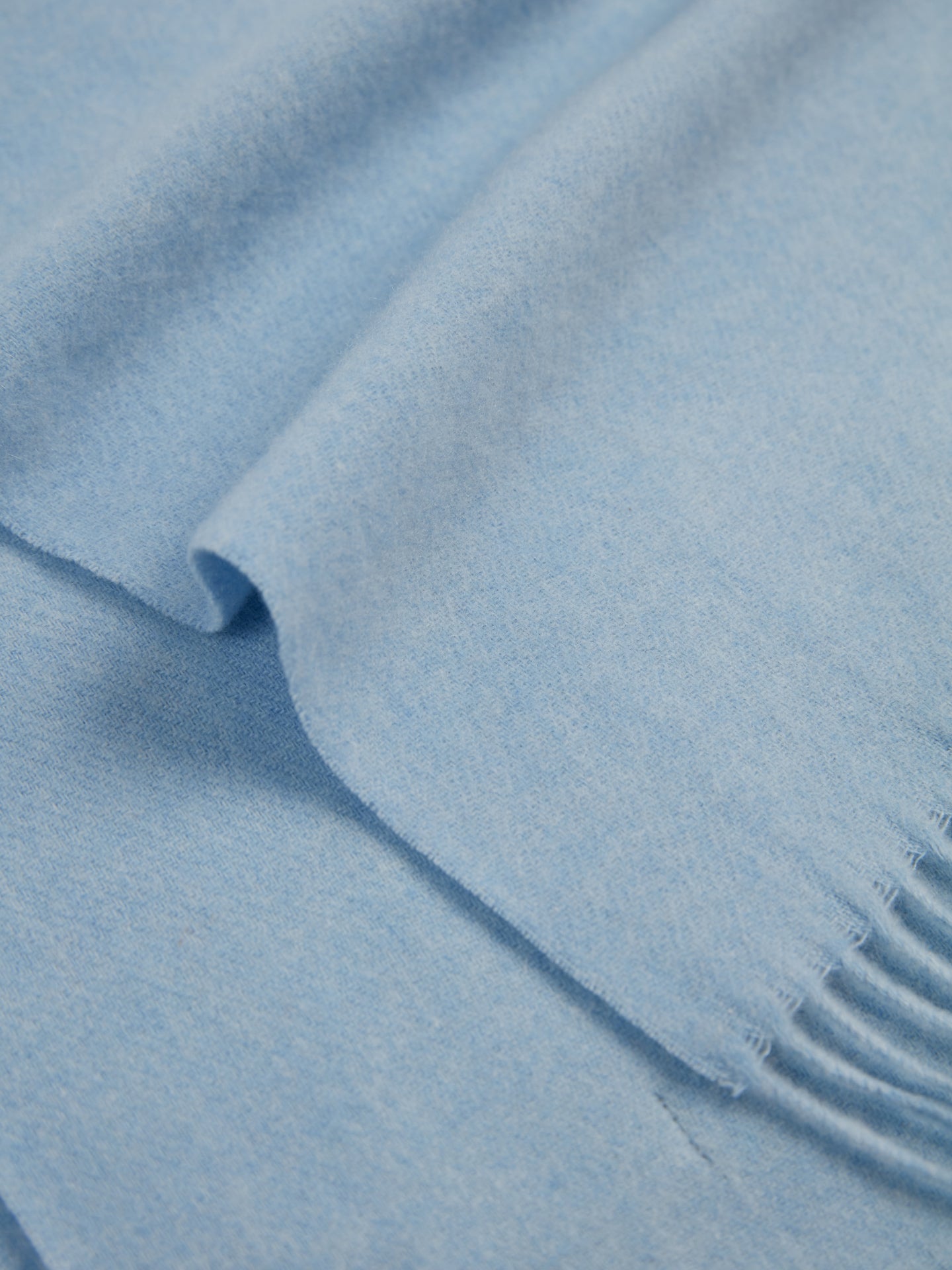 Unisex Kaschmir Schal Mit Fransen Hellblau - Gobi Cashmere