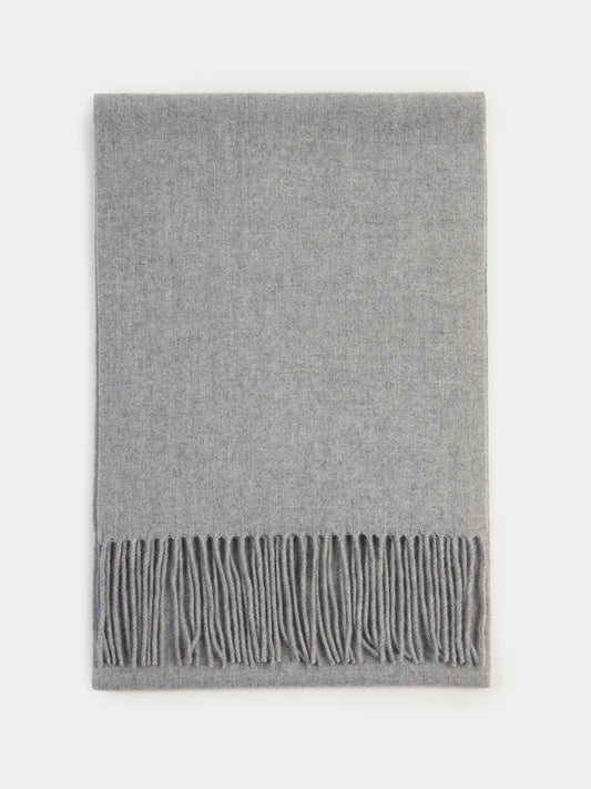 Unisex Kaschmir Schal Mit Fransen Hellgrau - Gobi Cashmere