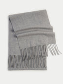 Unisex Kaschmir Schal Mit Fransen Grau - Gobi Cashmere