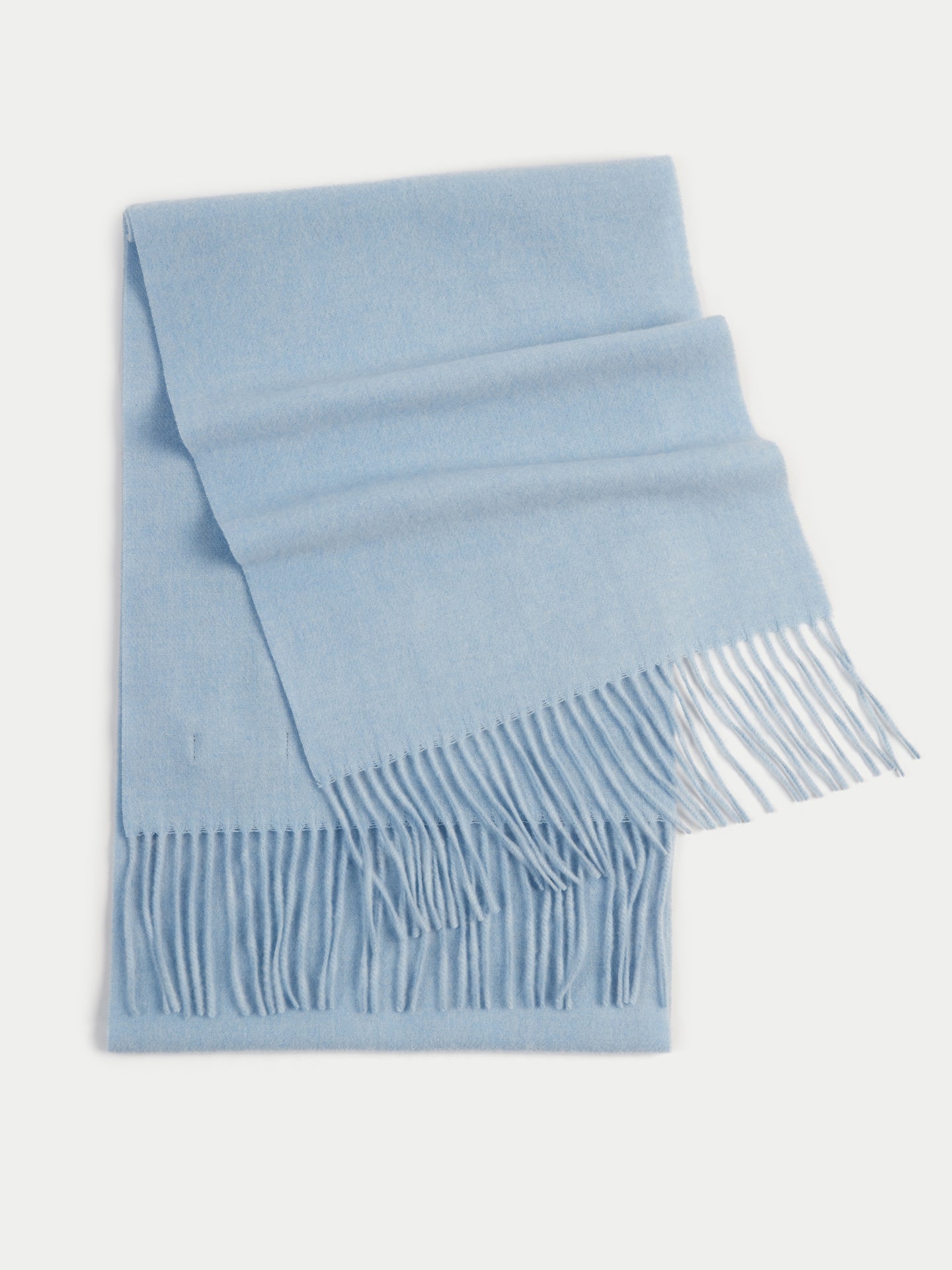 Unisex Kaschmir Schal Mit Fransen Hellblau - Gobi Cashmere